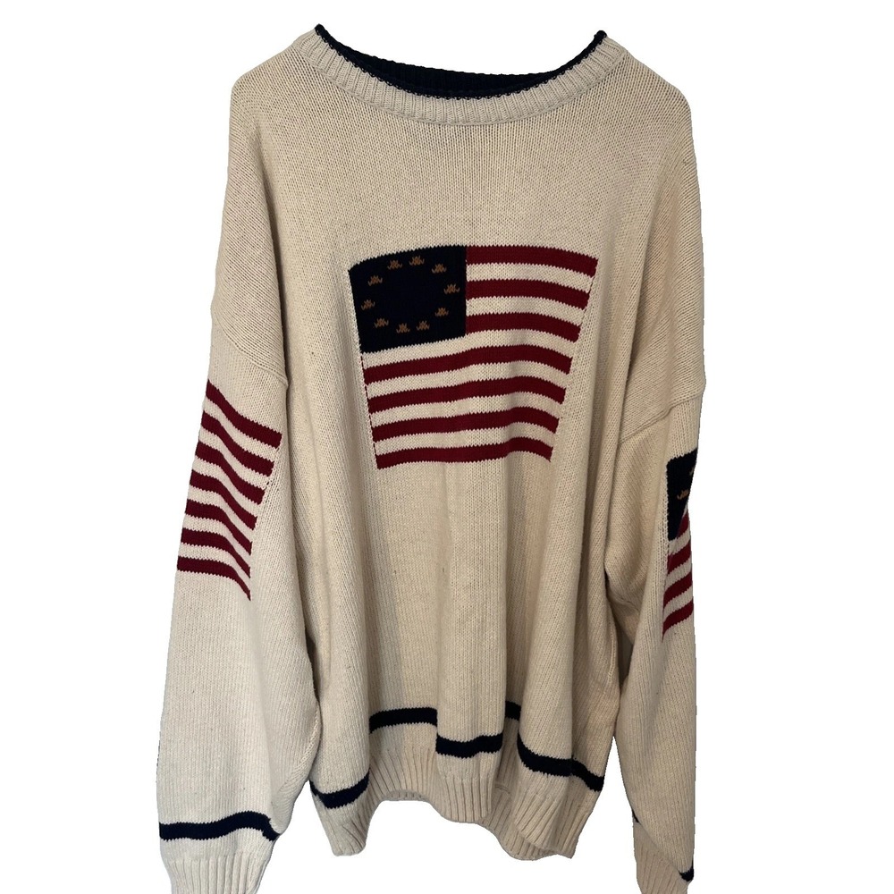 American Creations sweater L cotton USA flag motif